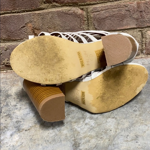 Mi.iM Strappy open toe block heel Bootie Cream 6.5 - Picture 4 of 10